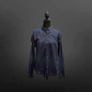 Slim-Fit Navy Button Up